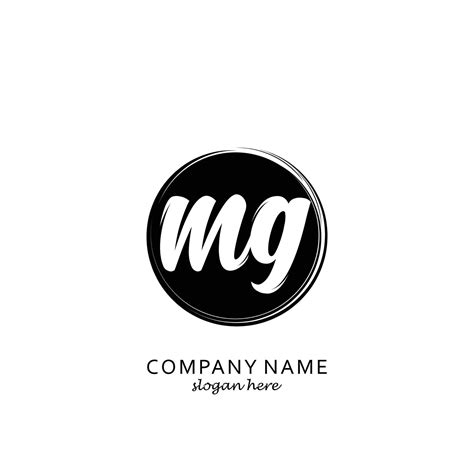 Initial MG with black circle brush logo template 11299073 Vector Art at ...