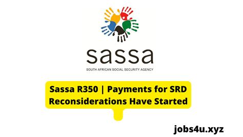 Sassa R Payments For Srd Reconsiderations Have Started Jobs U