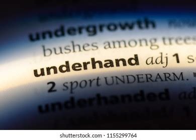 underhand word dictionary underhand concept stock photo