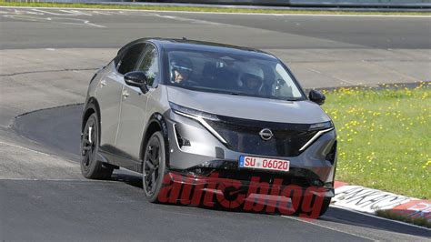 Spy photos capture sporty Nissan Ariya EV prototype testing at the 'Ring - Autoblog