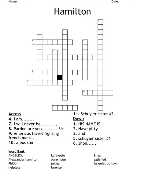 The Ultimate Hamilton Crossword WordMint