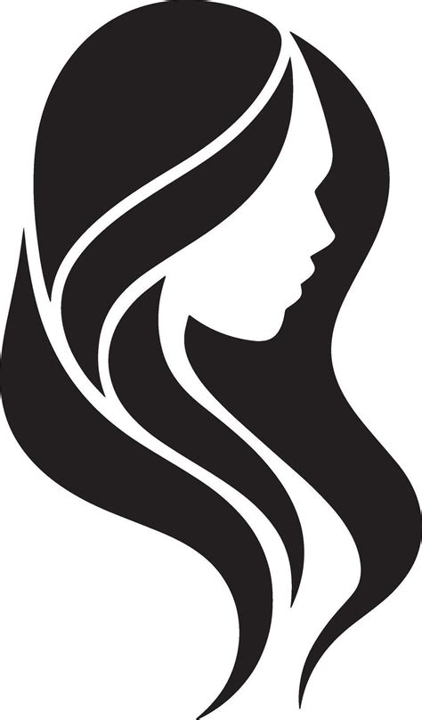 A Womans Profile Silhouette With Long Hair 56002544 Vector Art At Vecteezy