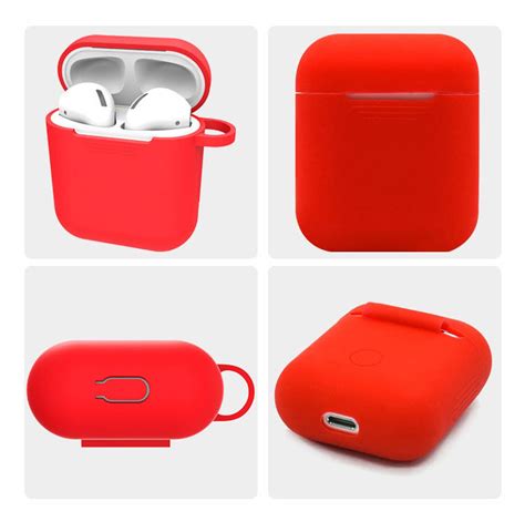 Red Airpods Case With Keychain Protective Cover For Airpods Etsy