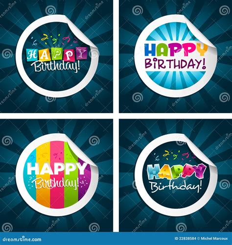 Happy Birthday Stickers Stock Images - Image: 22838584