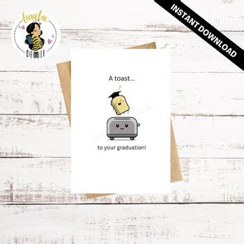 Funny Toast Graduation Card | Food Pun Card | Graduation Gift | TPT