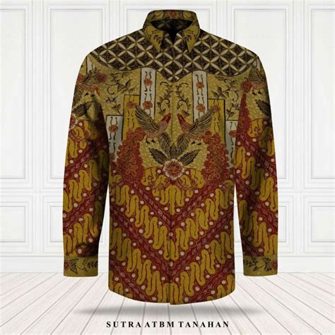 Jual Kain Batik Tulis Sutra Atbm Berpola Kemeja Alat Tenun Bukan Mesin