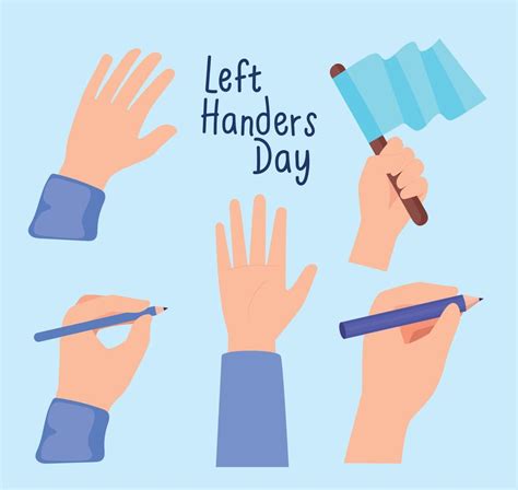 Five Left Handers Day Icons Vector Art At Vecteezy