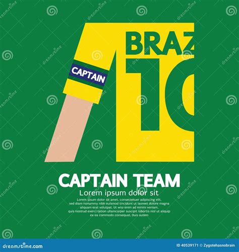 Brazil Captain Soccerfootball Team Stock Vector Illustration Of