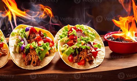 Mexican food delicious Tacos. 13757128 Stock Photo at Vecteezy