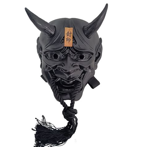 Resin Full Face Sealed Prajna Devil Horror Ghost Mask Halloween Demon Oni Samurai Props Hannya