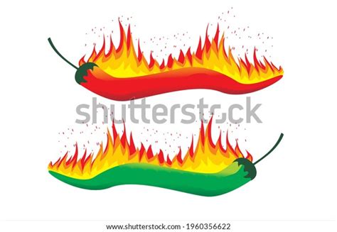 Flaming Hot Chili Pepper Vector Illustration Stock Vector Royalty Free 1960356622 Shutterstock