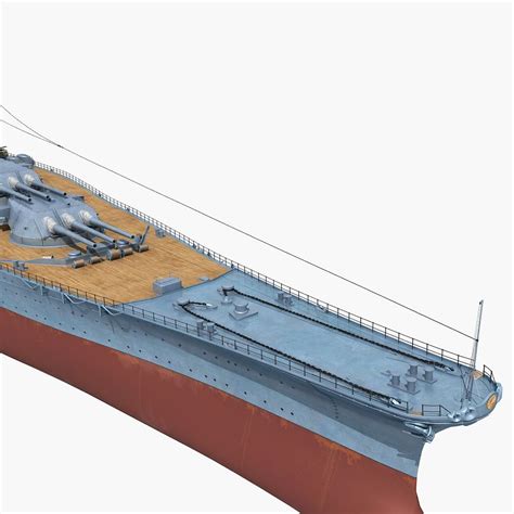 Japanese Battleship Musashi 1944 3d Model 199 Fbx Max Free3d