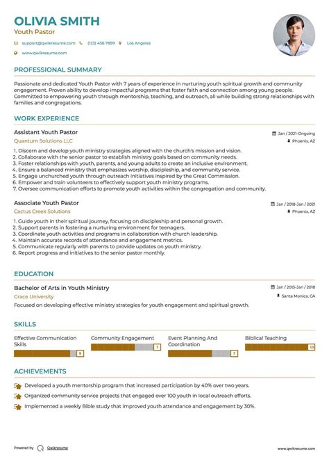 10+ Youth Pastor Resume Samples & Templates for 2025