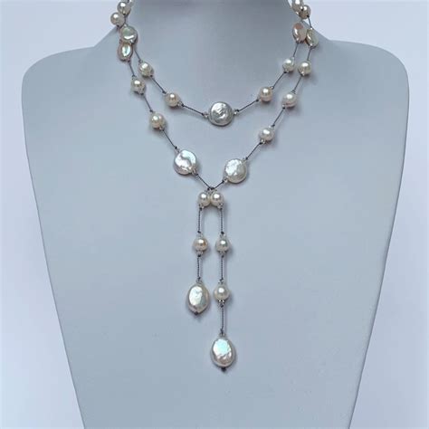 Freshwater Pearl And Swarovski Crystal Ava Lariat Love Your Rocks