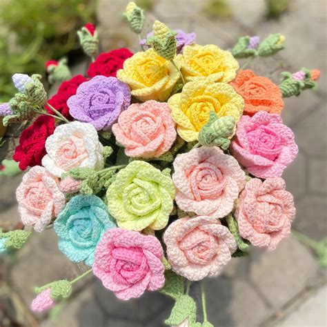 7 In 1 Flower Bouquet Pattern Bundle Crochet Sunflower Baby Rose Gesang