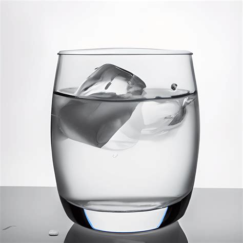 A Glass Of Water With An Ice Cube Creative Fabrica