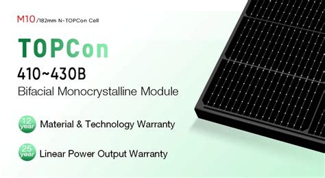 Topcon W Bifacial Monocrystalline Module Watt W W Double