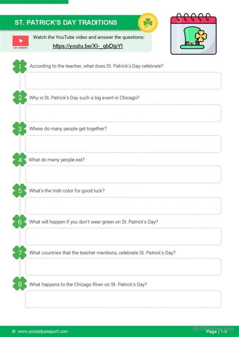 St Patricks Day Traditions English Esl Worksheets Pdf And Doc