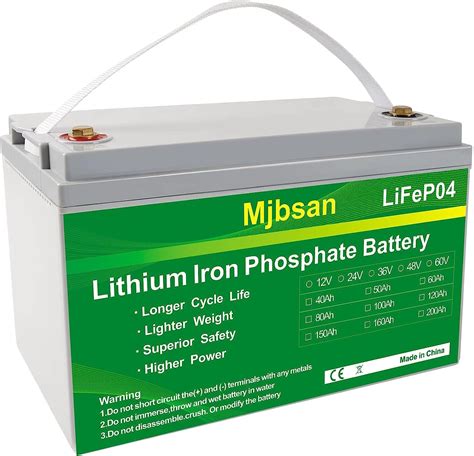 Mjbsan LiFePO4 Batterie 12V 100Ah Bis Zu 7000 Zyklenfeste Lithium