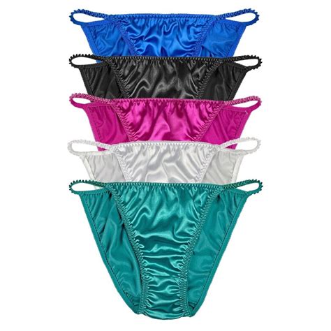 Satin String Bikini Panties Pack L Gem