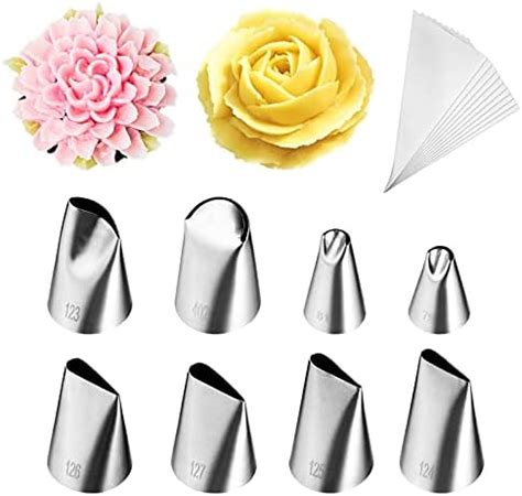 Amazon Mdljg Pcs Rose Flower Piping Tips Set Petal Icing Tips