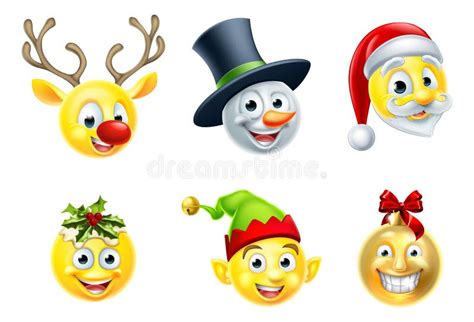 Christmas Emoji Set stock vector. Illustration of ground - 79202334