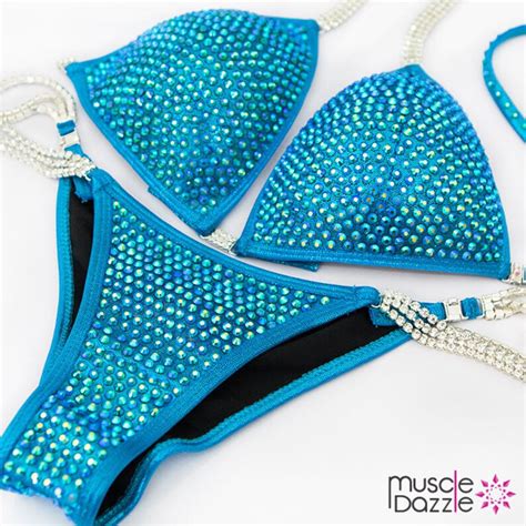 Aqua Blue Crystal Competition Bikini CB004 Etsy