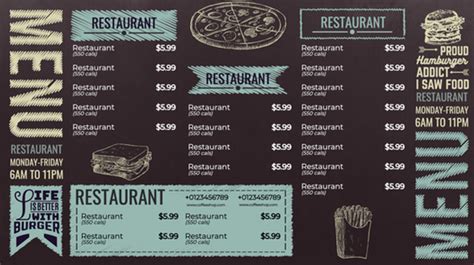 Restaurant free templates for Digital Signage | Optisigns