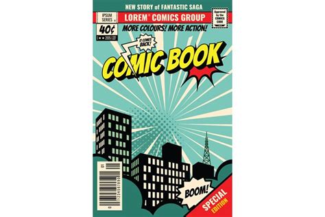 Retro Magazine Cover Vintage Comic Book Vector Template