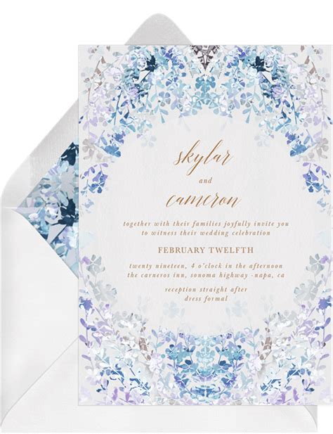 Watercolor Wildflowers Invitations In Blue Greenvelope