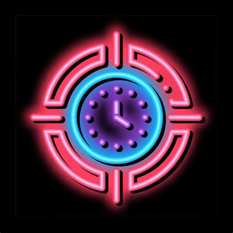 Target Clock Time Neon Glow Icon Illustration 17791943 Vector Art At