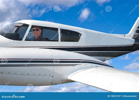 Pilot Flying Airplane, Aviator In Aircarft Royalty Free Stock ...