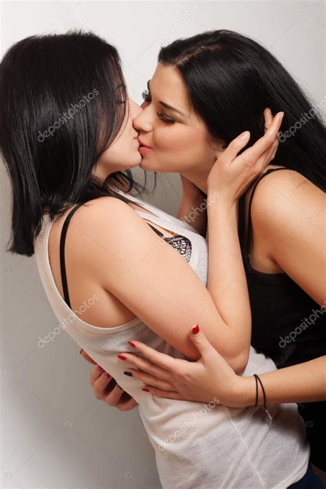 Portrait Of Two Kissing Lesbian Stock Photo Badger7 104829924