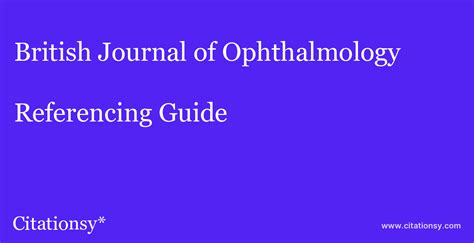 British Journal Of Ophthalmology Referencing Guide · British Journal Of