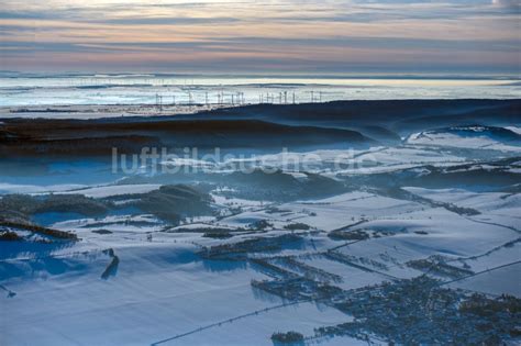 Luftaufnahme Kyffhäuserland Winterluftbild Ortsansicht im Talbereich