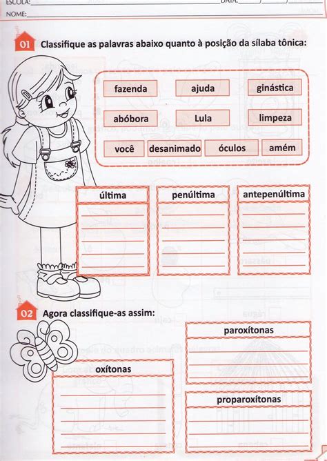Atividade Acentuação De Palavras Paroxítonas 4 Ano Com Gabarito