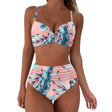Hessimy Women High Waisted Bikini Sexy Push Up Two Piece Swimsuits Vintage Swimsuit Two Piece