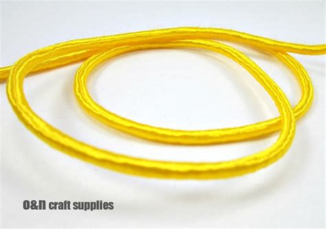 Wrapped Silk Cord Satin Cord Yellow 2 Meters From Oandn On Etsy Studio