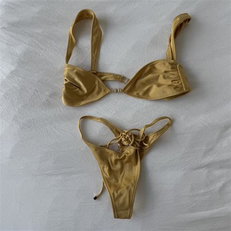 Sommer Swim Gold Bikini Set Depop