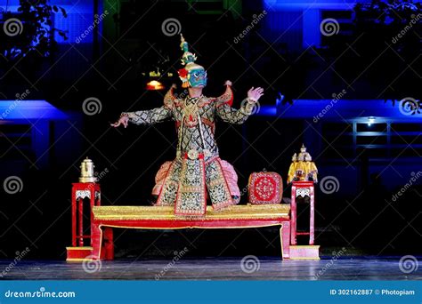 Khon Is A Classical Thai Dance In A Mask In The Ramayana Literature