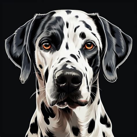 Premium AI Image | dalmatian dog with orange eyes on black background generative ai