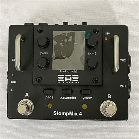 Elite Acoustics Eae Stompmix 4 Digital Pedalboard Mixer Reverb