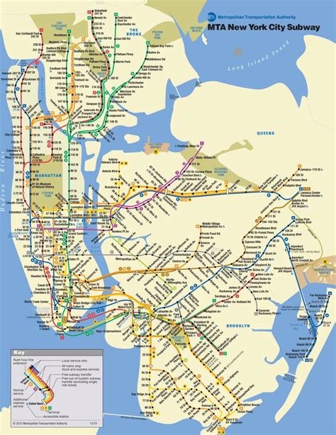 New York train map - Ny MTA train map (New York - USA)