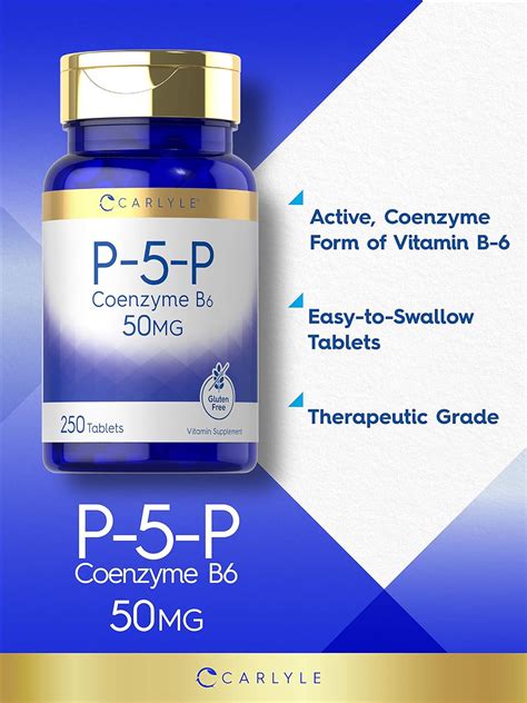 Carlyle P5p Vitamina B6 50 Mg 250 Comprimidos Vegetariana Sin Omg Sin