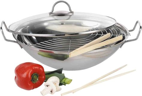 Baumalu Wok Inox Pi Ces Amazon Fr Cuisine Et Maison