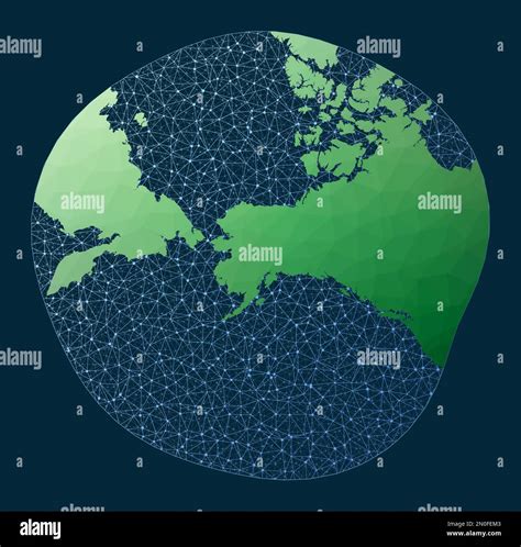 Global Internet Business Concept Modified Stereographic Alaska