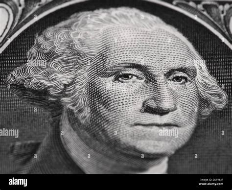 George Washington portrait on the us one dollar bill macro, united ...