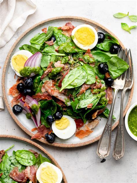 Spinach Prosciutto Salad With Basil Vinaigrette