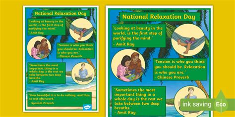 National Relaxation Day Quotes Poster (teacher made)