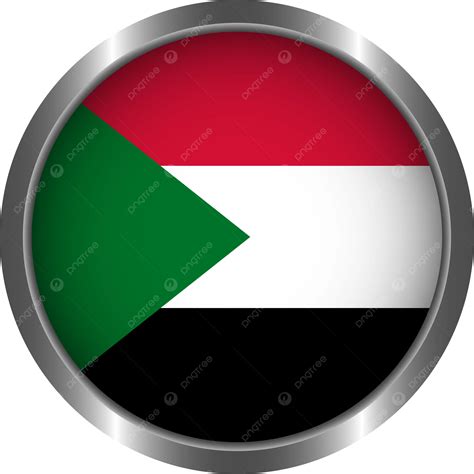 Sudan Round Flag Shining Stroke 3d Vector Sudan Round Flag Sudan Flag